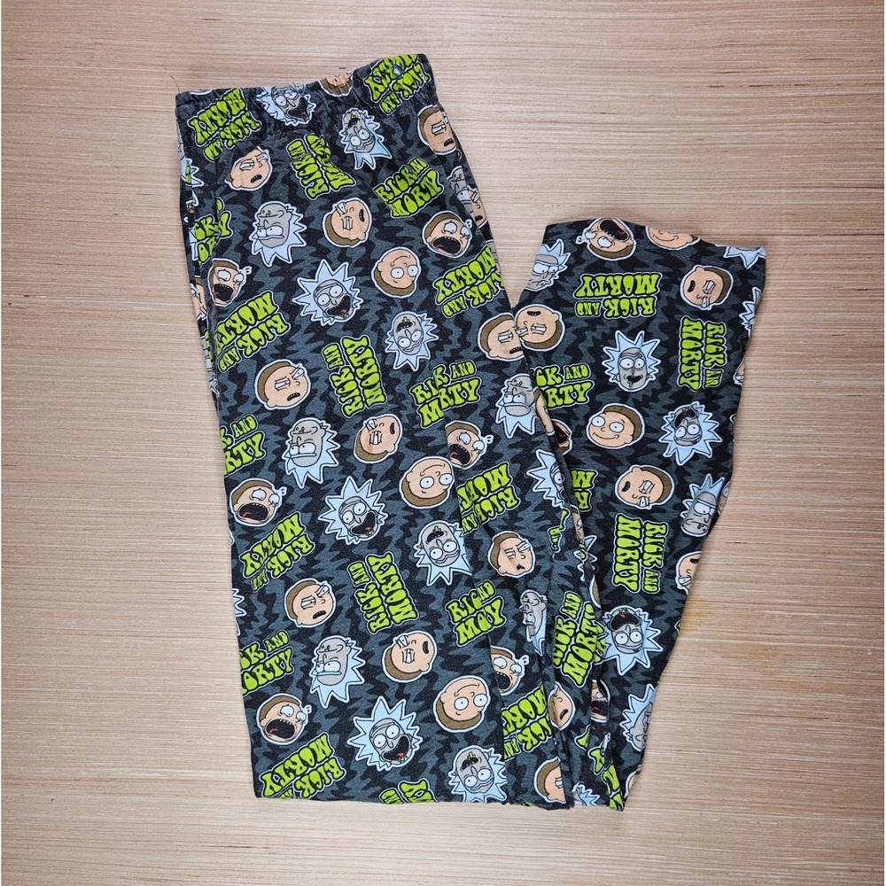 Rick and Morty‎ Lounge Sleep Pajama Pant Gray Cartoon No Size Measure 30x29 READ